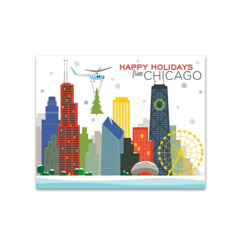 Chicago Tree Drop Holiday Cards - Set of 8