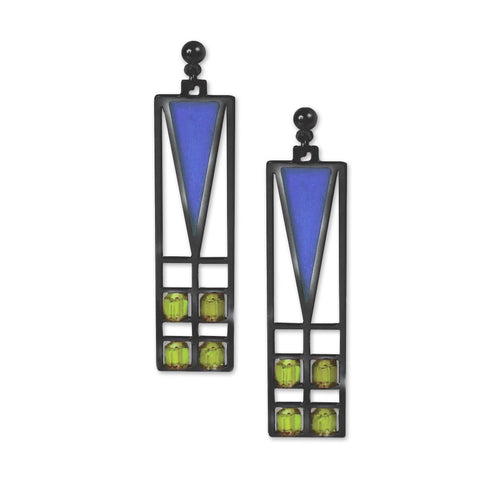 Frank Lloyd Wright Stained Glass Earrings