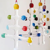 Mod Christmas Tree Glass Ornament