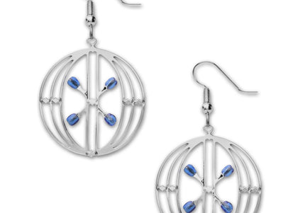 Louis Sullivan Elevator Door Earrings in Sapphire