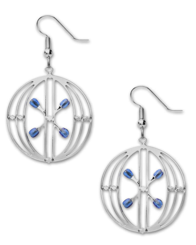 Louis Sullivan Elevator Door Earrings in Sapphire