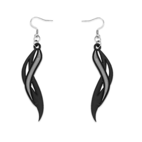 Swell Earrings in Black and Silver