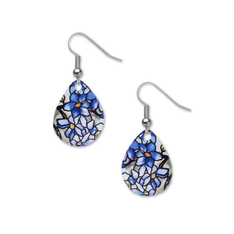 Tiffany Stained Glass Clematis Earrings