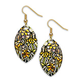 Tiffany Daffodil Stained Glass Earrings