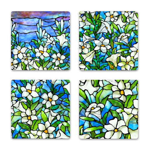 Tiffany Fields of Lilies Coasters - Set of 4